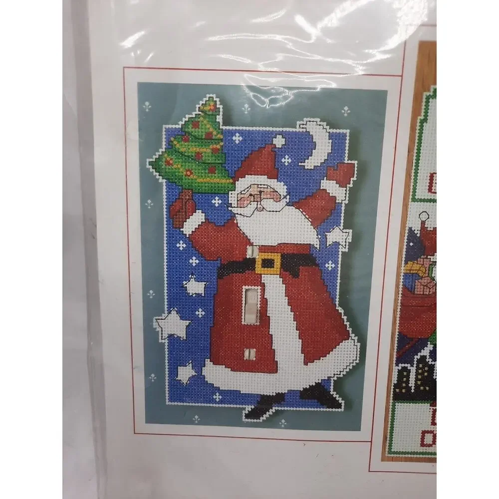 Sunset Christmas Sign and Switchplate Covers 18308 Cross Stitch Kit Vtg 1990